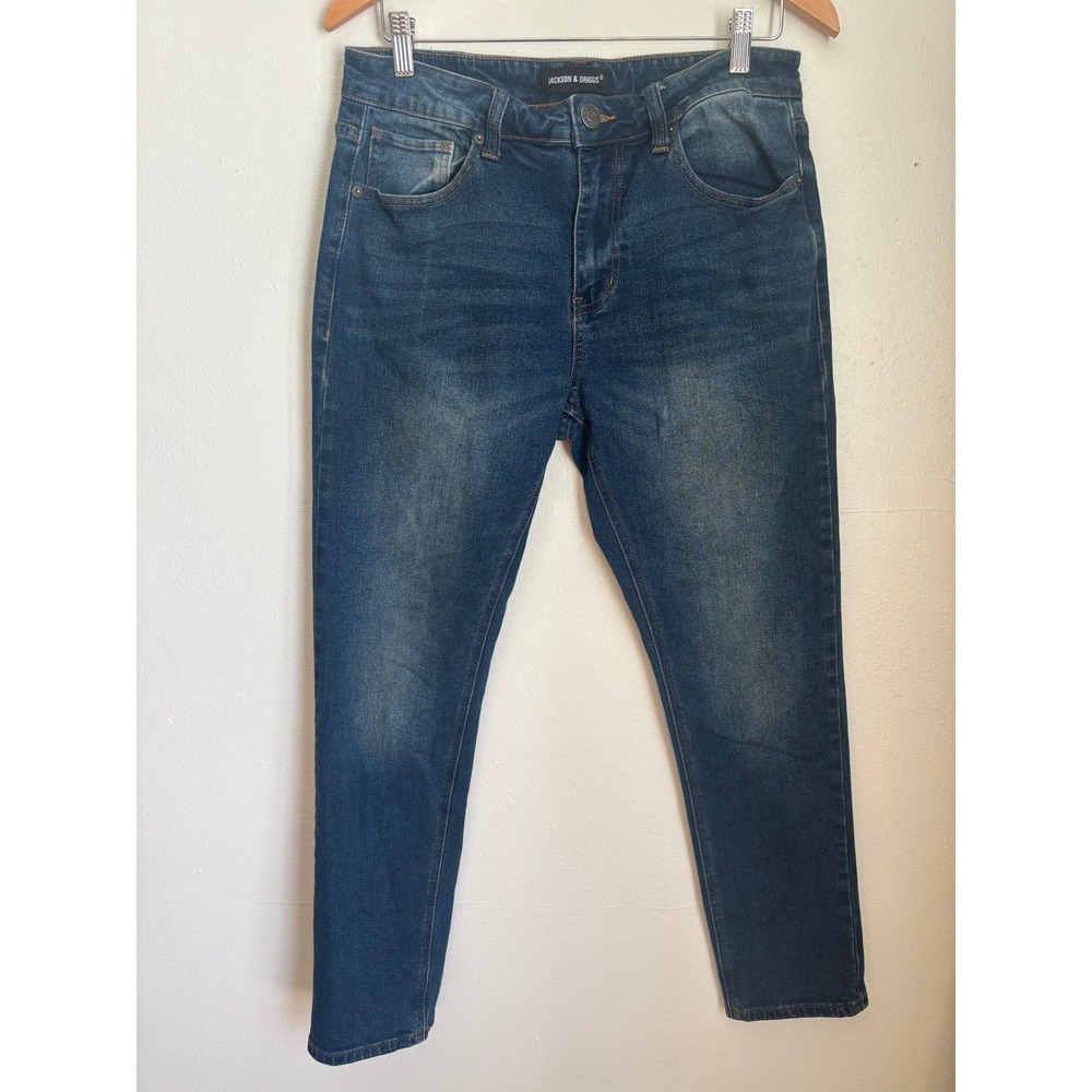 JACKSON & DRIGGS Men's Blue Wash Slim‎ Fit Denim Jeans Size 32x30